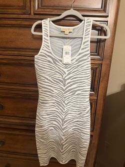 Michael kors silver and white dress