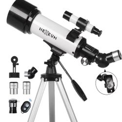 Telescope for Kids & Adults - 70mm Aperture 500mm AZ Mount Fully Multi-Coated Optics Astronomical refracting Portable Telescopes, with Tripod Phone Ad