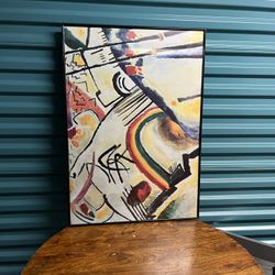 Large modern abstract framed wall art