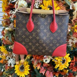 Louis Vuitton Monogram Canvas, Red And Brown Medium Size