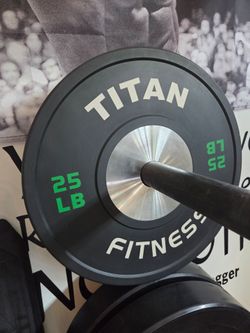 Pair of 25lb Competition Bumper Weight Plate TITAN FITNESS