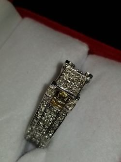 big 0.45ct diamond silver ring ... perfect for gift