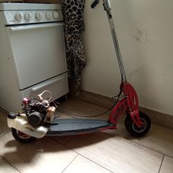 A gas powered scooter.
