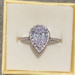 White Sapphire silver ring