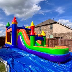 Mega Modern Rainbow Water Slide Bounce Brincolin