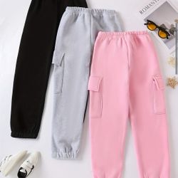 3pcs Fleece-Lined Cargo Pants