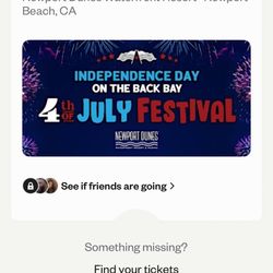 4th Of July Back bay Ticket