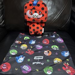 Lankybox Miraculous Foxy x Ladybug 11” inch Plush With Bag doll Toy Cartoon stuf