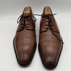 Hoofs And Hides Mens Genuine Brown Destress Leather Dress Oxford Shoes sz 42 8.5