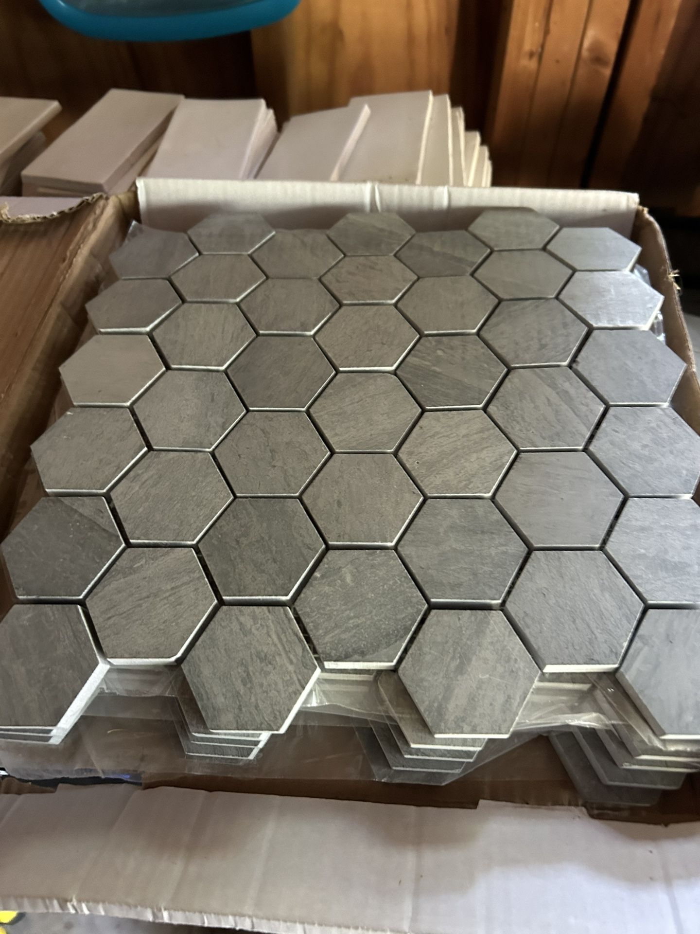 Box Of Hexagon Backsplash Tiles Grey 8 Tiles