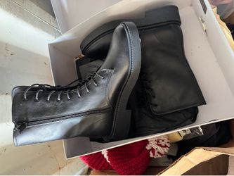 Vince Black Leather Combat Boots women’s size 8M