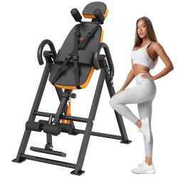 Inversion Table, 300lbs Capacity Heavy Duty Inversion Table, Decompression Back Stretcher Machine, Strength Training Equipment with Headrest, Ankle Lo