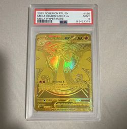 PSA 9 MINT Pokemon Mega Charizard X ex Gold 130/094 Phantasmal Flames English