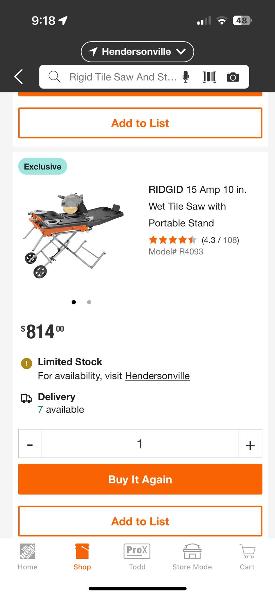 🤯 Rigid 15amp 10inch Beast Tile Saw Assembled 💪🏻