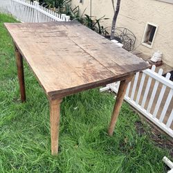 Rustic wood farmhouse table