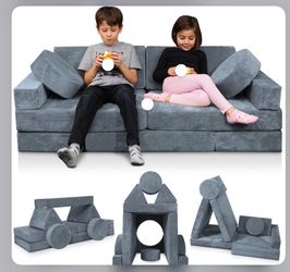 *NEW* Sealed! Modular Kids Play Soft Sofa - 14 Foam Pcs (Gray) 🩶