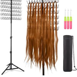 NEW IN BOX - Braiding Hair Rack with 120 Pegs, Height Adjustable Braiding Rack, 2-Side Metal Hair Rack for Stylists/Home/Salon, Hair Braiding Stand wi