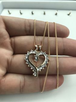 14k Gold filled chain with heart charm