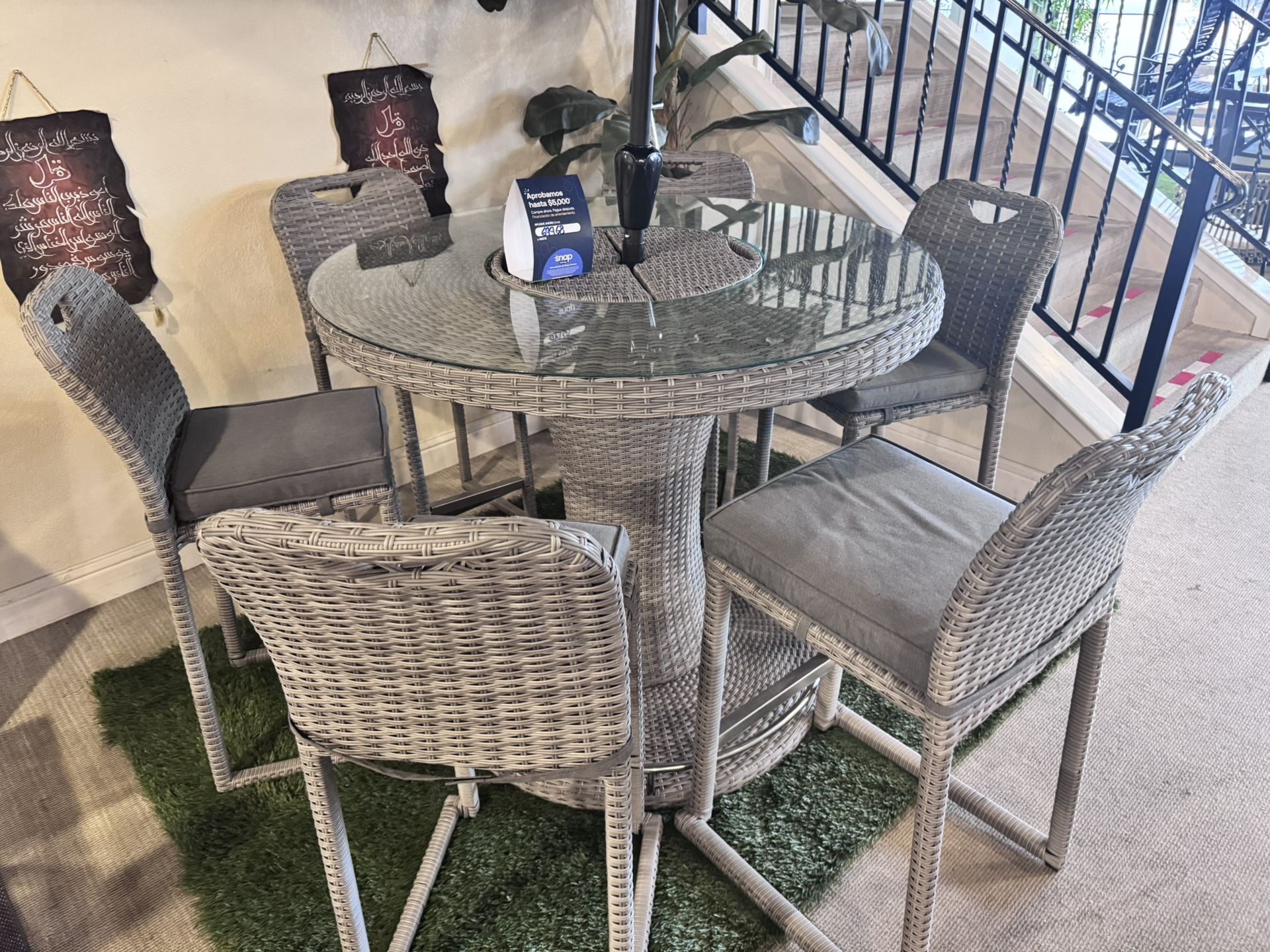 7pc Bar Table With Ice Chest Insert 