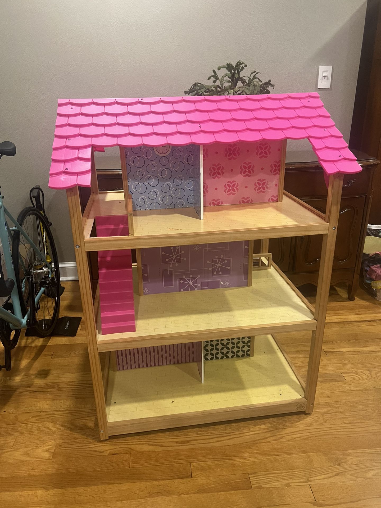 Standing Doll House With Wheels 