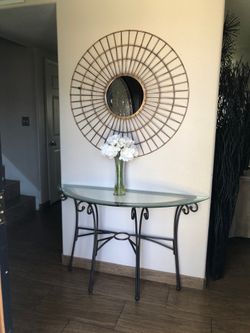 Table and mirror