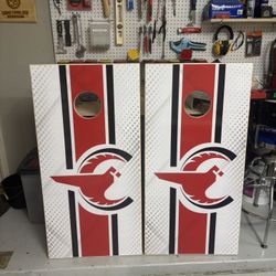 Custom Cornhole Boards – Cardinal Cleaning Theme (Regulation Size)