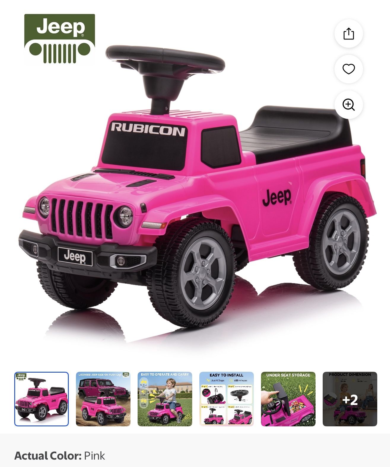 Kids car pink Jeep 