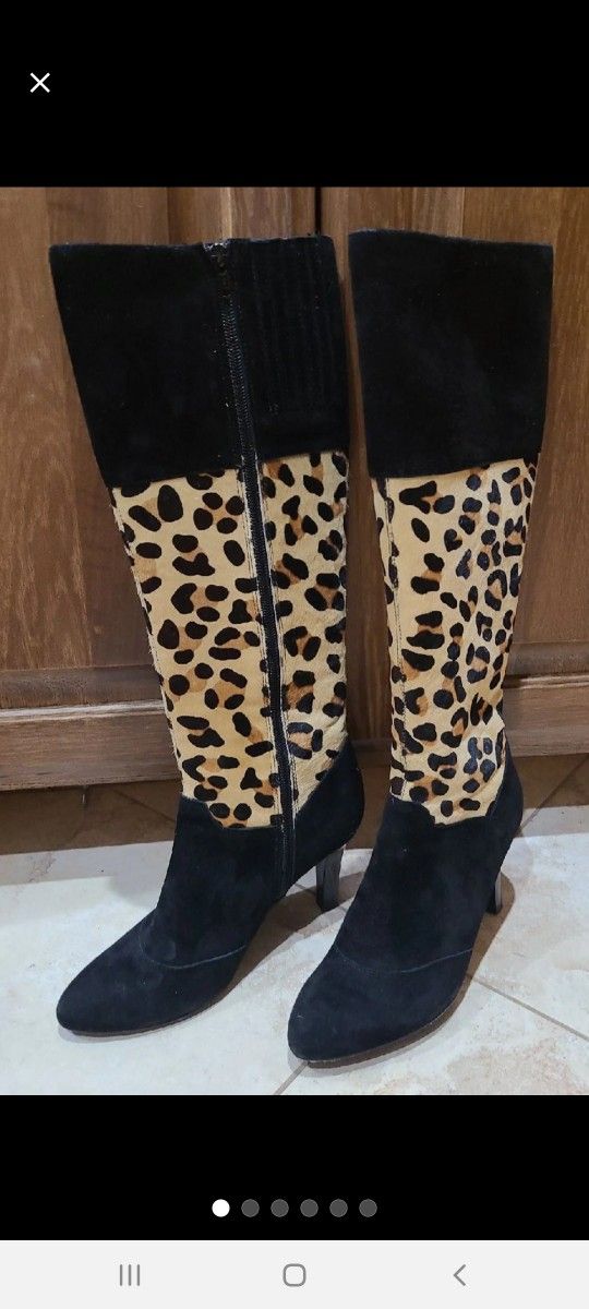 Vaneli Animal Print Boots Womens 5.5