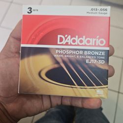 Metal Strings 2 Set Of 6 Strings ( Cuerdas De Metal Par Guitarra)