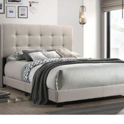 Brand New Full Size Beige Tuffed Bed Frame With New Mattress/Fast Delivery 