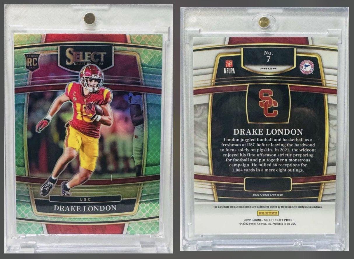 2022 Panini Select Draft Picks - Drake London - Dragon Scale Prizm