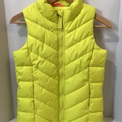 Old Navy Yellow Puffer Vest Sleeveless Girl's Size 10-12 Youth L