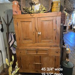 Antique Primitive Pine Farmhouse Cupboard 
