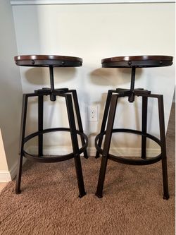 Two Adjustable Counter Height Barstools