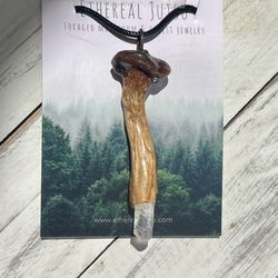 Mushroom & Danburite Crystal Pendant 