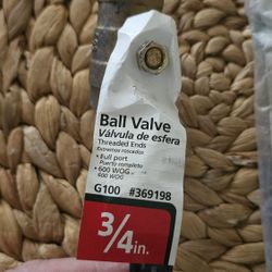 3/4" Ball Valve With Threaded Ends - New Never Used $3