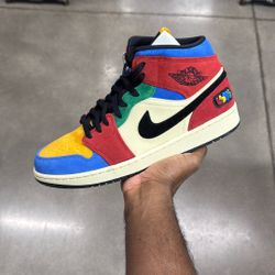 Pre Loved Air Jordan1 Mid Fearless Muslin Sz12