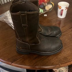 Wolverine Brown Leather Steel Toe Work Boots