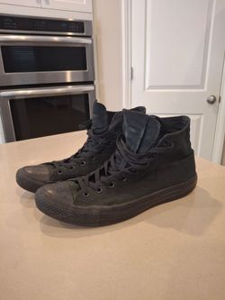 Vtg Converse Chuck Taylor Double Black Canvas Sze US M12 W14