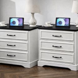 3 Drawer Nightstands Set Of 2 