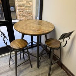 Table Set, High Table With Two High Chairs 