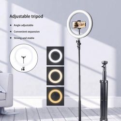 A Set Of 10 Inch LED Ring Lights With Adjustable 145cm Tripod - Enhanced Brightness, Full Coverage -