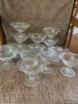Vintage dessert glass dishes