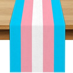 Buxiuer Transgender Table Runner LGBTQ Trans Decoration Pride June Dining Room Home Kitchen Table Cover Decor (13" X 90", Transgender)