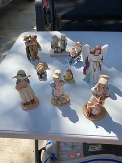 Vintage Figurine Lot of 9 - Enesco, Jan Hagara, HOMCO Angel & Victorian Decor⁠