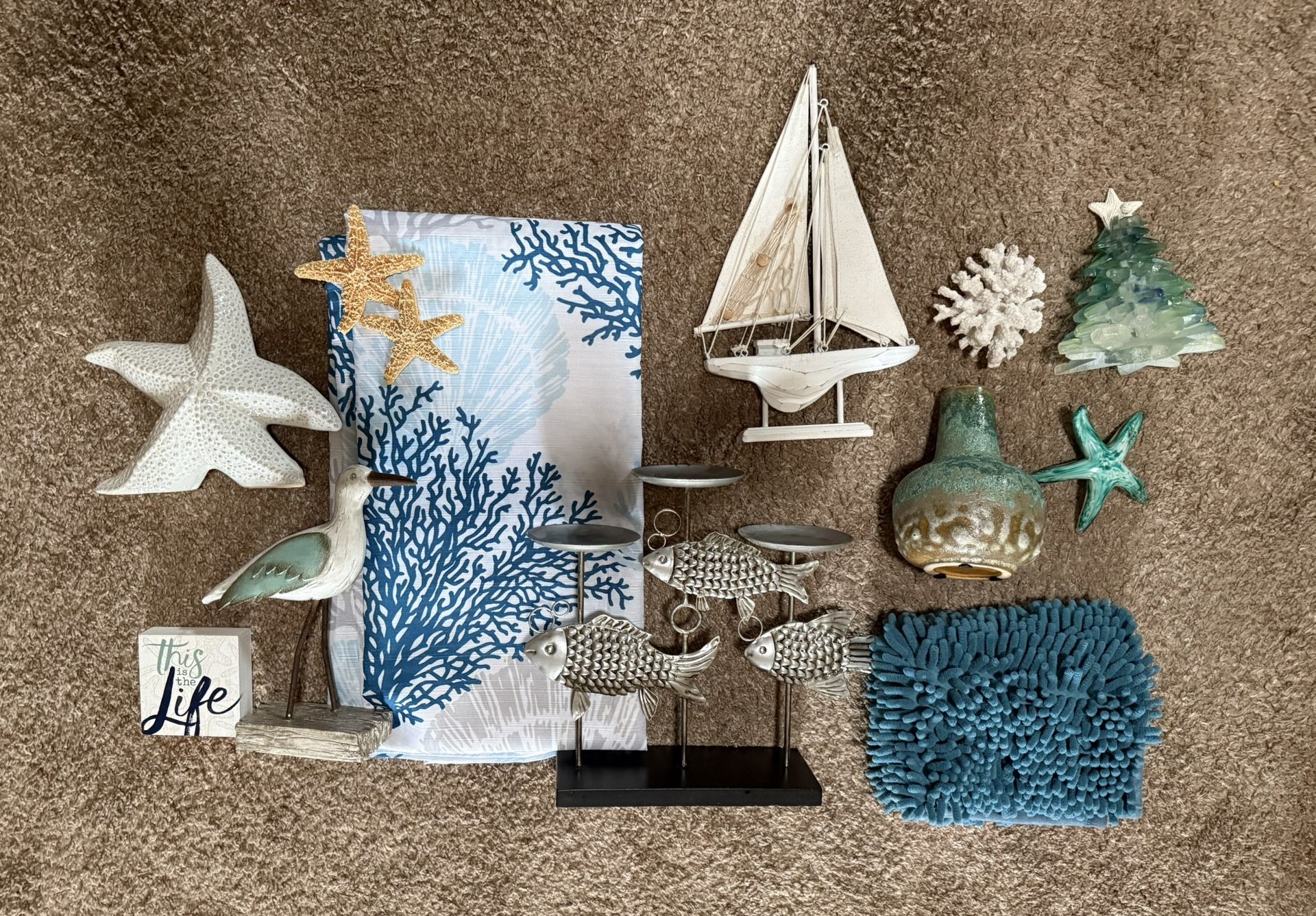 Sea Life Shower Curtain & Accessories