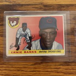 1955 Topps #28 Ernie Banks Card