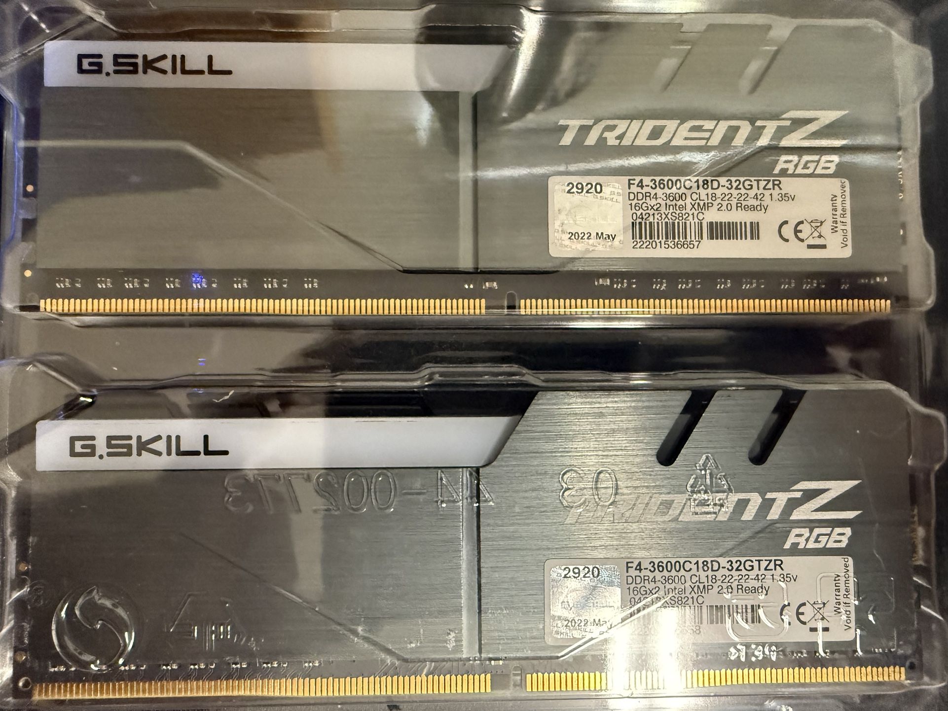 G.SKILL TRIDENTZ RGB 32GB 3600MHZ 2x16 RAM