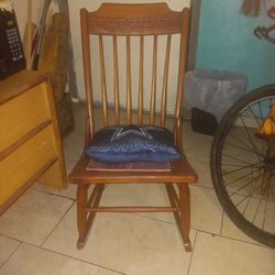 Vintage Victorian Pressed Back Rocking Chair
