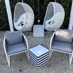 Outdoor Patio Aluminum High End Chairs With LED Color Changing Table/Chair